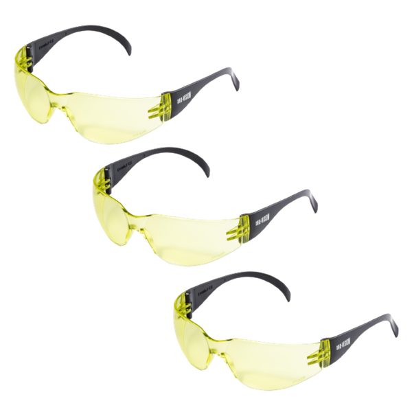 Dromex DV-12 Sporty Anti-Fog Safety Glasses - Amber Yellow