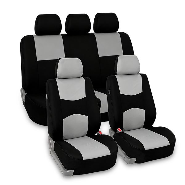 Ausma Car Seat Covers Full Set Cloth-Universal Fit Automotive Seat Covers