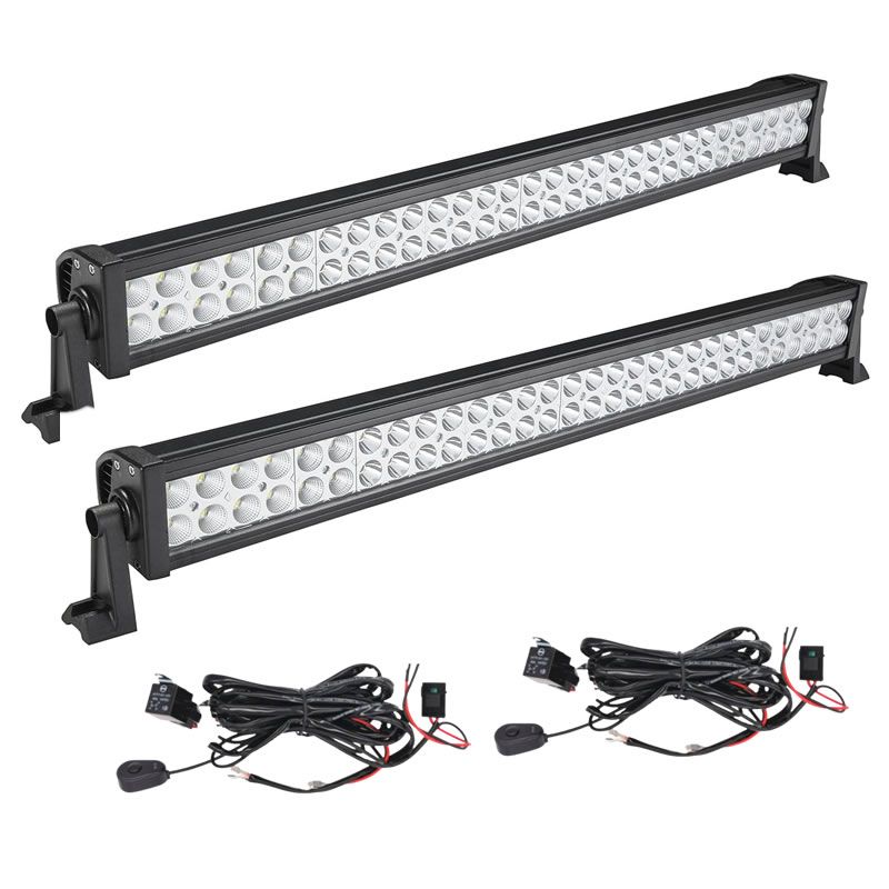 X2 180W off-Road 4X4 Spotlight Bar with X2 3m 12V 40A Wiring Harness ...