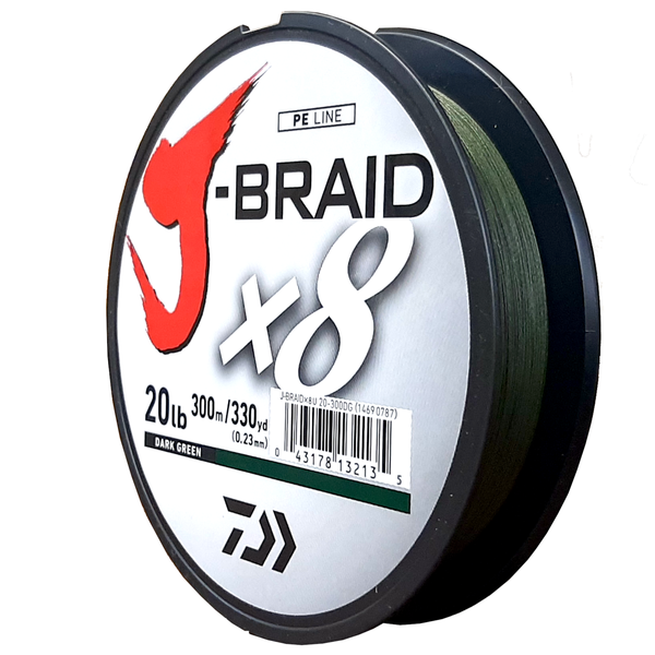 Daiwa J-Braid X8 Dark Green 20LB .23MM 300m Spool