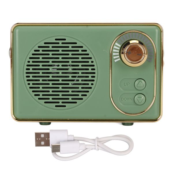 Retro Bluetooth 5.0 Speaker Vintage Mini Memory Card AUX MP3 Player Green