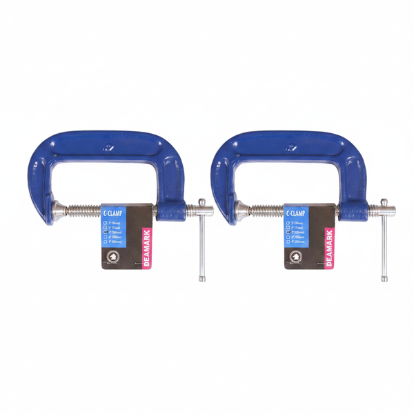 Deamark C-Clamp 100mm 2 Piece Set for Woodworking and Metalworking - 2 Pack