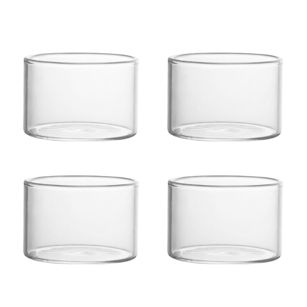 4 Pack - 190ml Glass Round Tumbler - Transparent