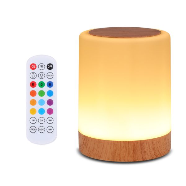 RGB Bedside Lamp Remote Control Color Changing Night Light