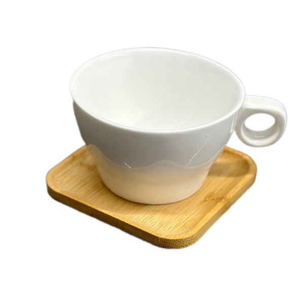 Natural Bamboo Wooden Coaster Tray Saucer Drinks Set of 6