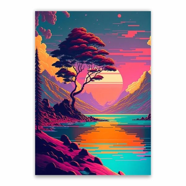 Colourful Landscape Poster - A1