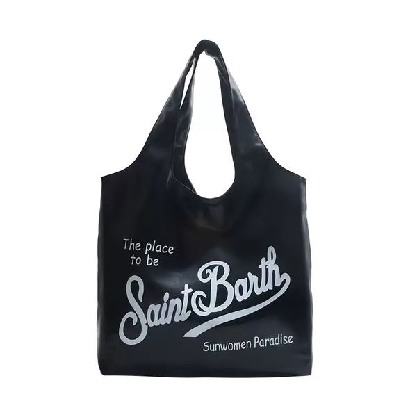 Large-Capacity Black Handbag Shopping Bag With Letter Elements