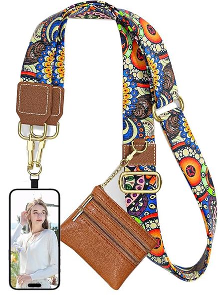 Crossbody Phone Strap with Wallet, Clip and Go Strap for Phone with Wallet