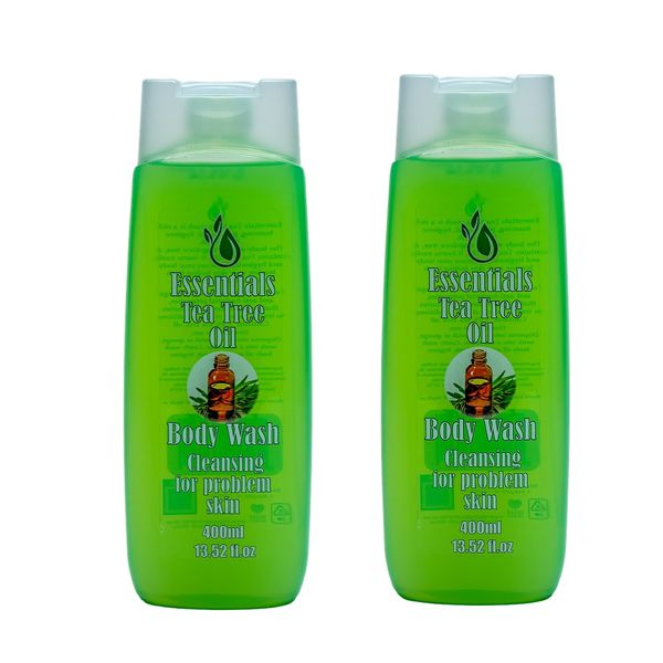 Essentials Tea Tree Oil Infused Body Wash 2 x 400ml