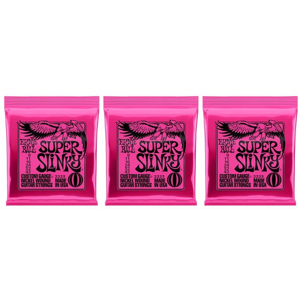 3Pc Guitar Strings 09-42, Compatible with Ernie Ball 2223