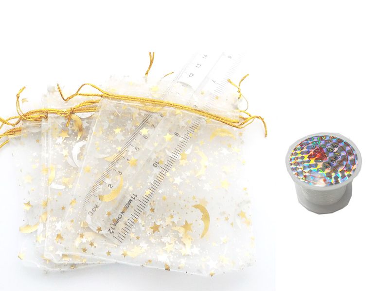 BEAD COOL - Bulk Gift Bag - 10 by 12cm Moon &amp; Star Gold - 100pcs and Gut