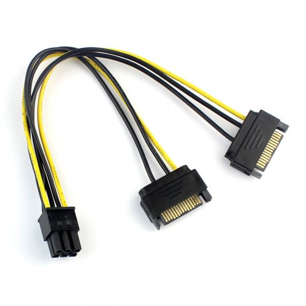 Boo dual sata 15 pin male to PCI-e 6 pin female graphics video card cable