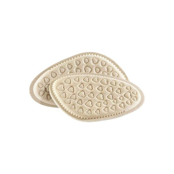 1 Pair - Soft Anti-Pain Insoles With Heart-Shaped Cushioning Pads - Beige