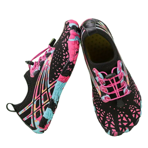 Barefoot Water Shoes - Black Rose red