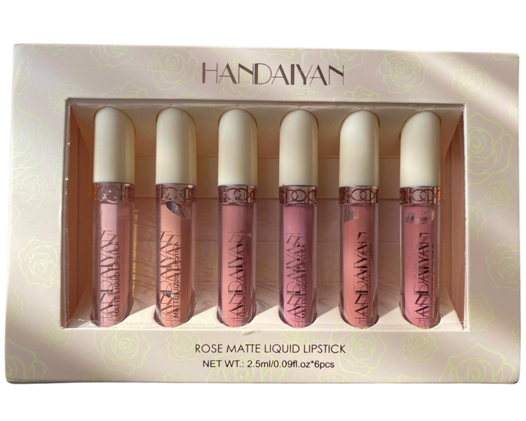 6 Shades Liquid Lipstick Set - Matte Waterproof Non-Stick Long Lasting