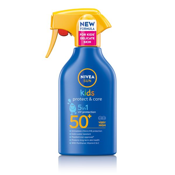 NIVEA SUN Kids Protect &amp; Care Trigger Spray SPF50+ Sunscreen, 250ml