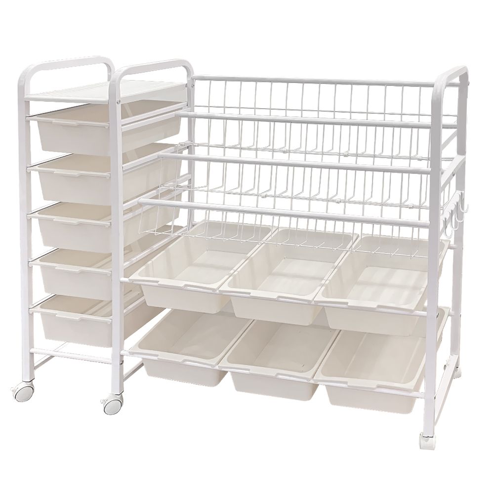 Chenshia Kids 5-Tier Shelve Bookshelf Toy Storage Organiser 11 Plastic Bin