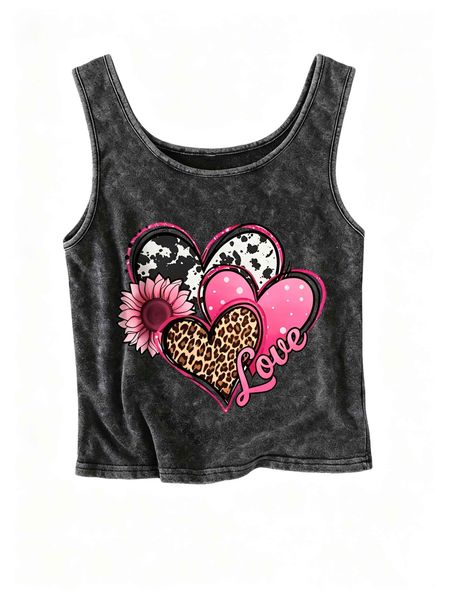 Women's Black 62% Cotton Sleeveless Round-Neck Tank Top