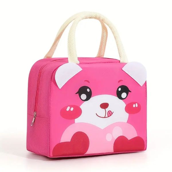 SmartHome Cartoon Insulated Lunch Bag - Dark Pink