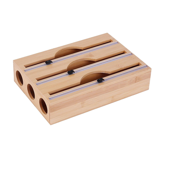 Bamboo - 3 in 1 Plastic -Foil &amp; Wax Wrap Dispenser
