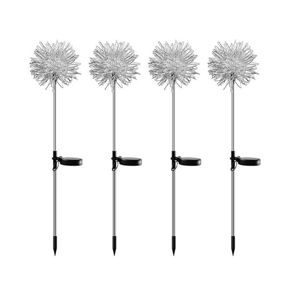 4 Pieces Solar Dandelion Flowers Lawn Light Garden Light