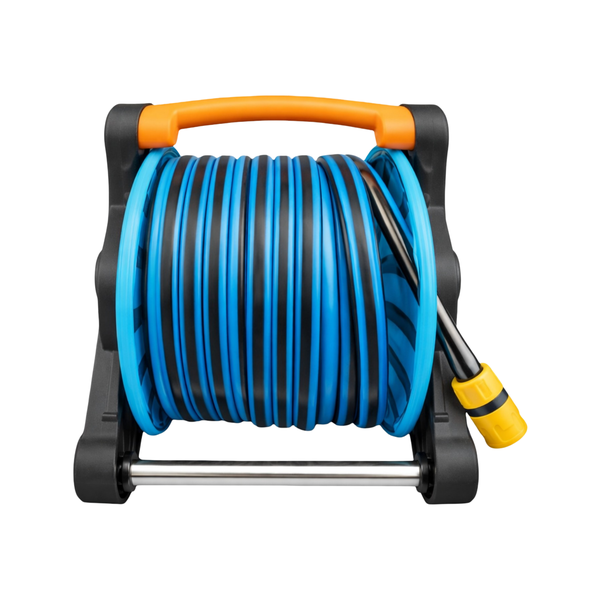 Compact Hose Reel - With Nozzle and Carry Handle
