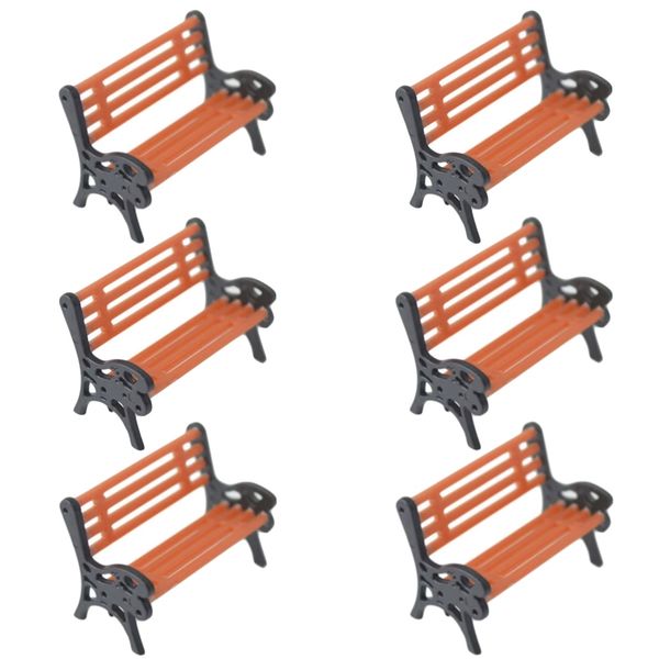 Craft Hobby Minitures Outdoor Landscape Decor Mini Bench (4.5cm) set of 6