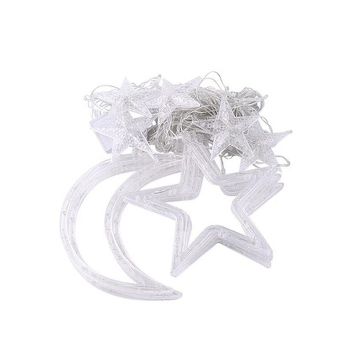 Warm White Moon Stars Christmas String Lights