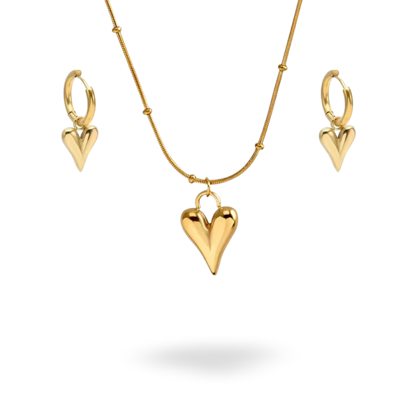 Bubble Heart Necklace &amp; Earring Set