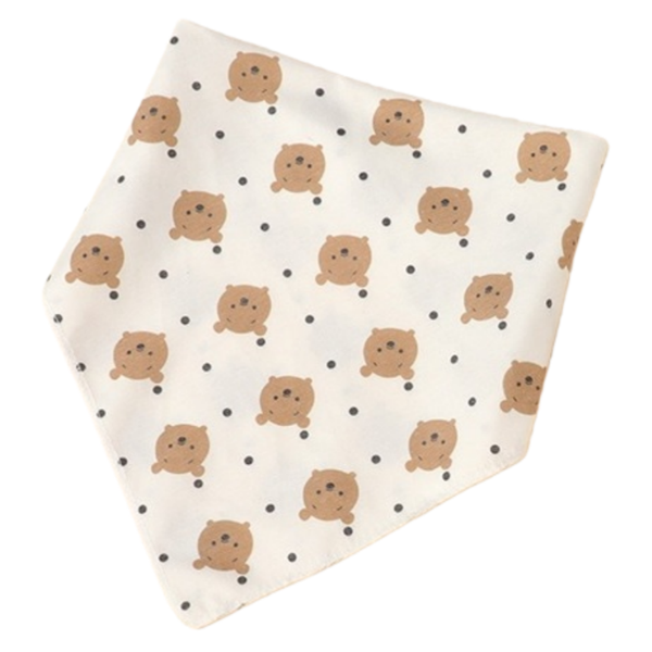 Cute Bear &amp; Polka Dot Pet Bandana - Soft, Stylish for Dogs &amp; Cats