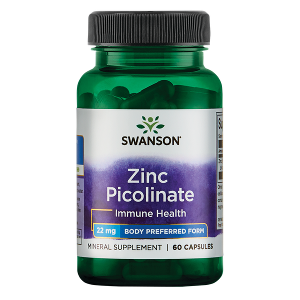 Swanson Zinc Picolinate - Body Preferred Form 22mg - 60 Caps