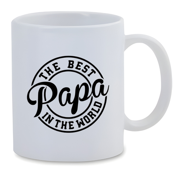 White Ceramic Mug 350ml - The Best Papa In The World