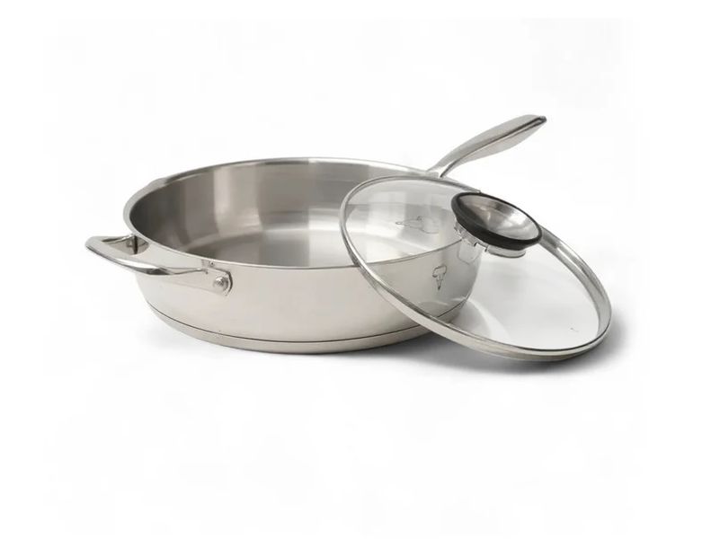 Rolux High Quality Stainless Steel Frypan With Glass Lid