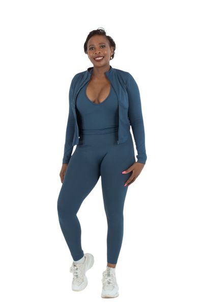 LemoWear Navy Blue Three Piece Gym Set