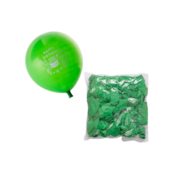 Balloons Helium D/Green Print F-01 - 25 Pieces