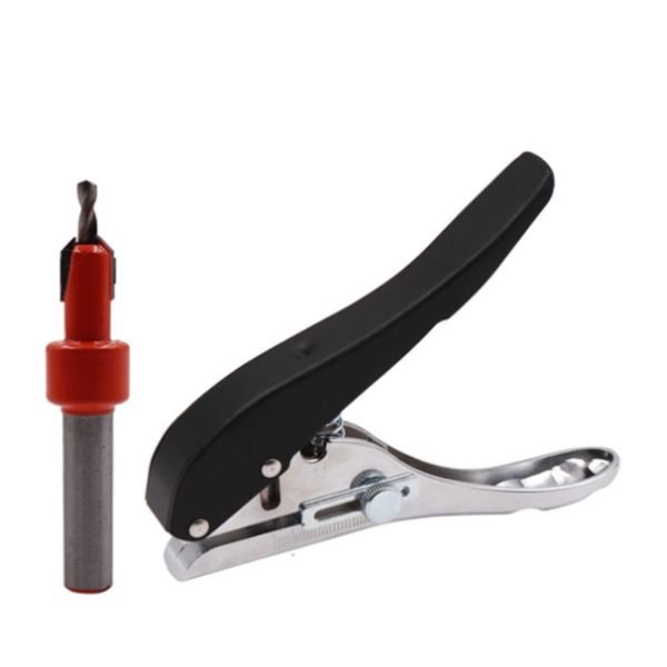 2Pcs Woodworking Tool Plier Card Hole Punch Set Paper Screw Cover with Coun