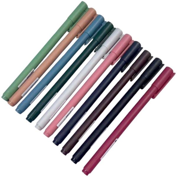 10 Piece - 0.5mm Fine Tip Ballpoint Pens With Elegant Muted Palette