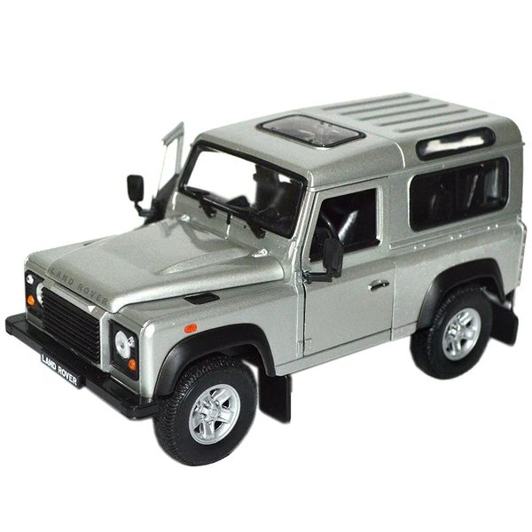 Welly Land Rover Defender Silver 1:24 Scale image