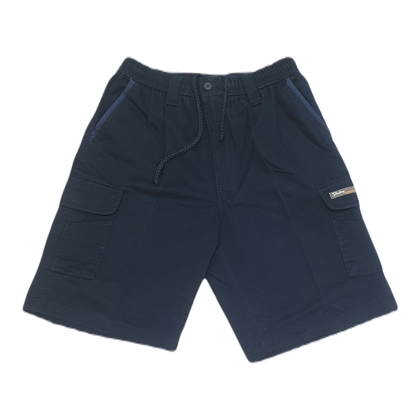 Sterling 21cm Elasticated Waist Cargo Shorts Navy - Blue - 28 X 21 In