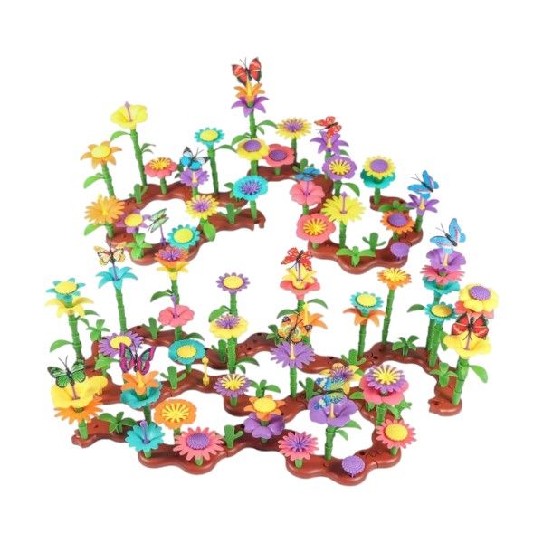 54 Piece Count &amp; Stack Garden Scape Play Set - Multi Colour