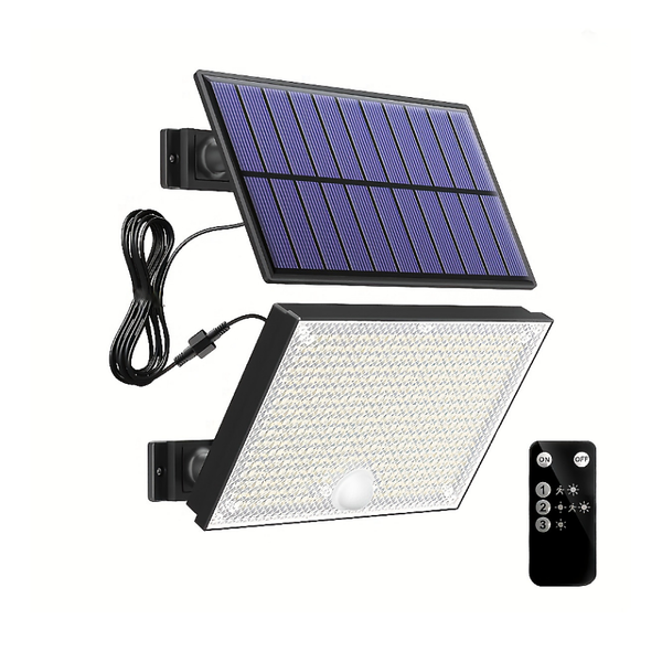 400LED Solar Motion Sensor Outdoor Light, Remote Control, Independent Panel