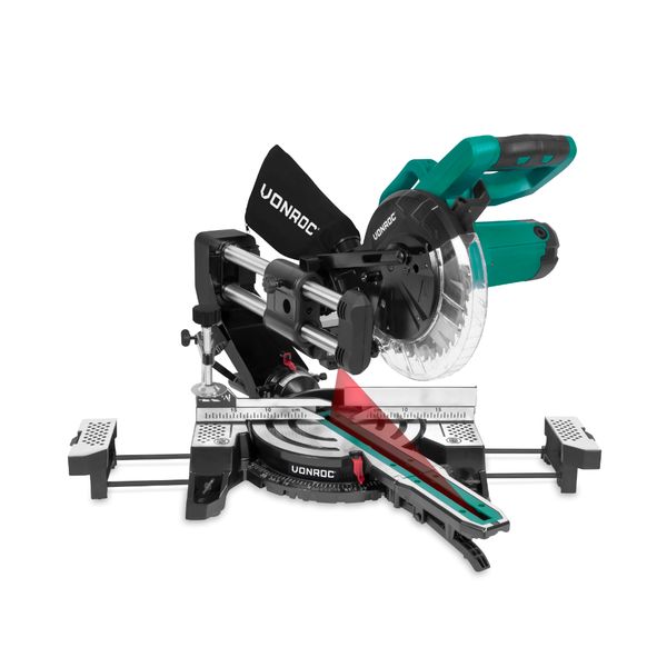 VONROC Mitre Saw 2200W - 216mm Sliding Blade with Laser &amp; LED light