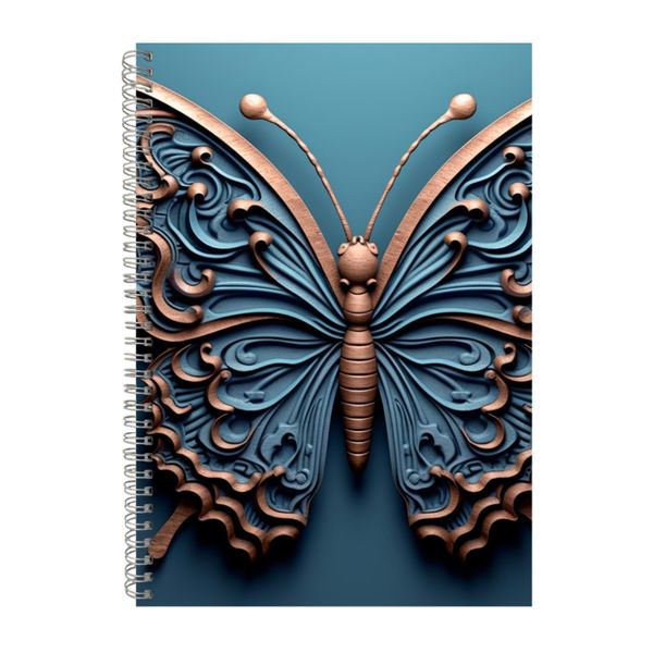 3D Tooled Leather Butterfly Blue Notebook Gift Idea A4 Notepad Pad 108