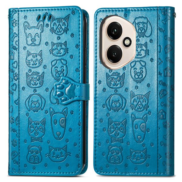 Cat and Dog Leather Flip Case Compatible With Honor 200 Lite Cover