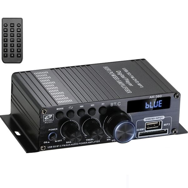 USB SD BT.C FM AUX Audio Power Amplifier 400W+400W 2.0 CH HiFi Stereo