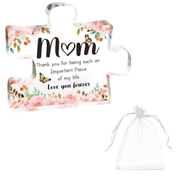 Mum, Mother Gift Acrylic Plaque for Mothers Day, Christmas, with Gift Bag