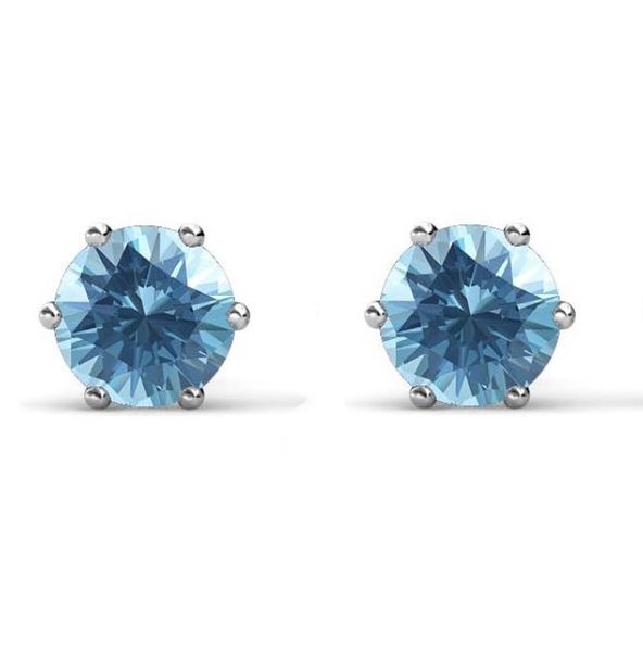 Crystalize 925 Silver March Birthstone Earrings with Swarovski Crystals