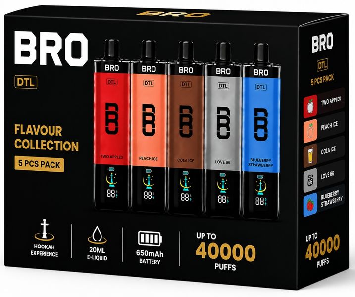 Bro MMF Hookah DTL 40000 Puffs Disposable Vape - Tres (Pack of 5)