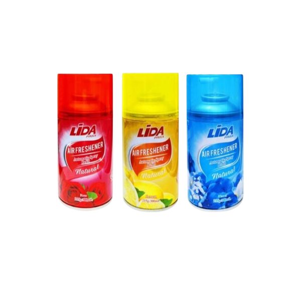 LiDA Automatic Air Freshener Refill 300ml 3 Pack : Lemon-Rose-Floral