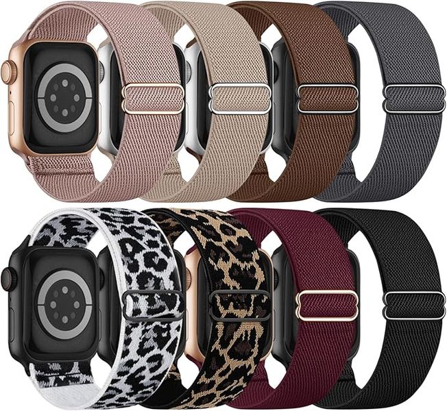 8pcs Stretchy Solo Loop Band Compatible with Apple Watch Bands